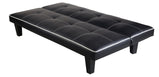 7star jack budget Sofá cama de 3 plazas de cuero PU de diseño moderno en negro con ribetes blancos