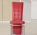 Faux Leather High Back Dining Chairs with Chrome Frame Available in Grey , Beige , Black Brown, Cappuccino and White