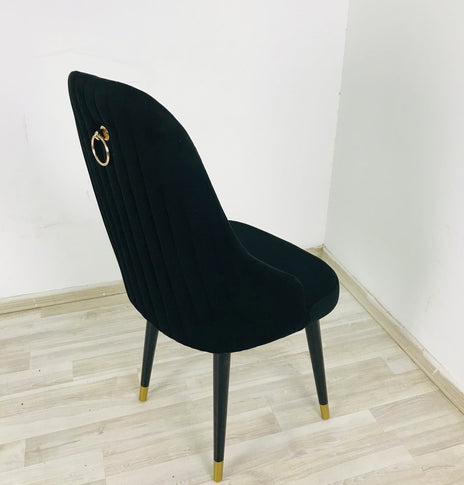 7star Morocan Set of 4 Plush Velvet Tufted Stitching Chair with support wooden legs