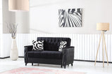 7star Kevin Plush velvet grey and black Stylish Sofa bed with faux leather arms 3 & 2seater